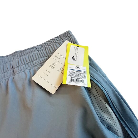 All In Motion Mens 3XL Woven 7" Inseam Shorts Light Blue Two zippered pockets - Picture 5 of 10